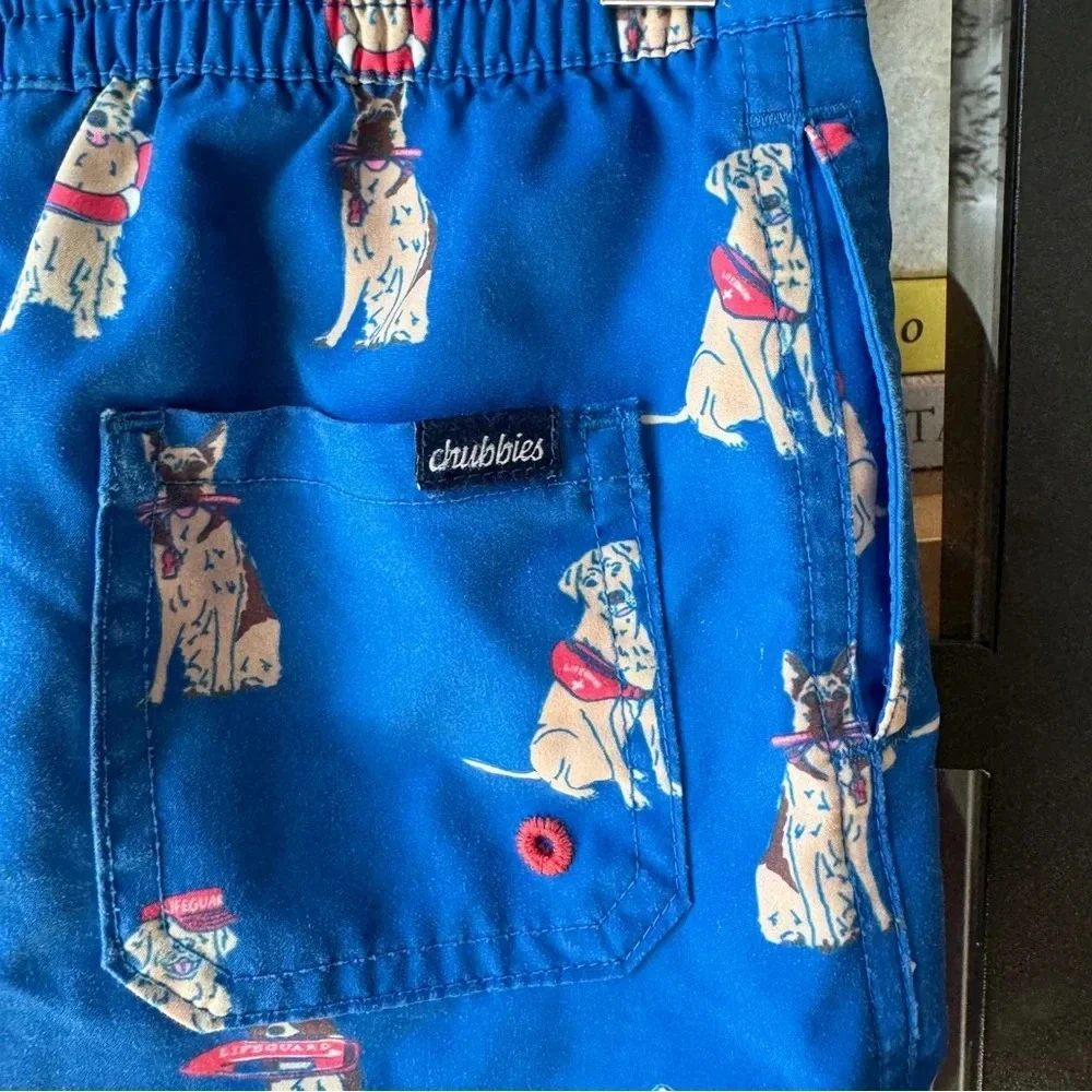 Chubbies swimming trunks shorts toddler boys i let the dogs out puppies cobalt